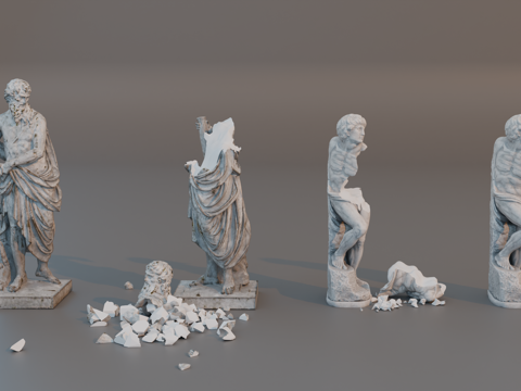 雕像 石像 欧式复古雕像 神话雕像 人物雕像su模型