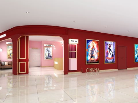  现代时尚影吧 电影院3d模型 