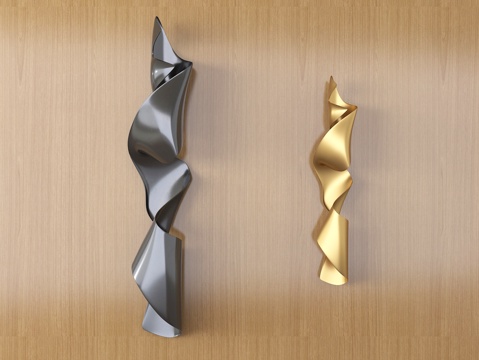 现代抽象金属墙面挂饰su模型