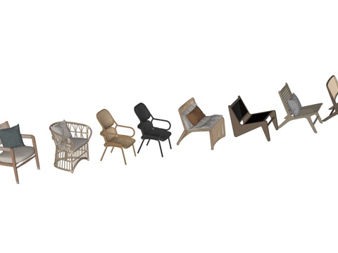 网红单椅集合su模型