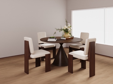 中古餐桌椅3d模型