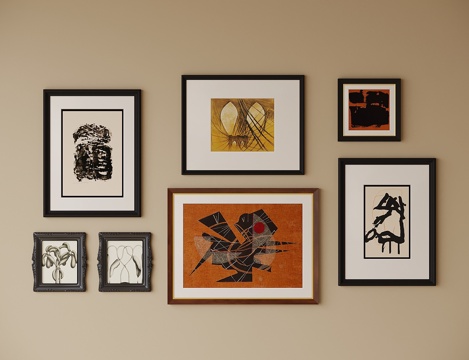 现代挂画 装饰画su模型