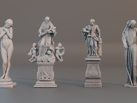 雕像 石像 欧式复古雕像 神话雕像 人物雕像su模型