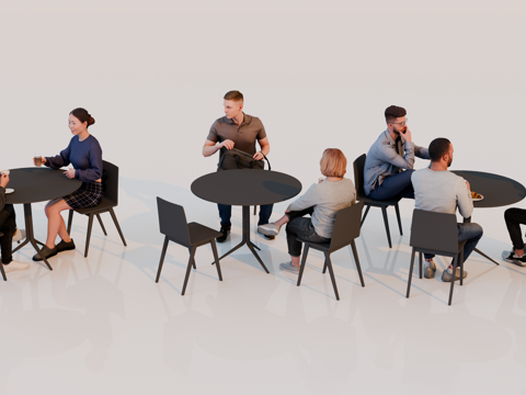 人物 多人 商务男女人物 人物组合 场景人物su模型