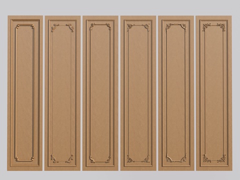 法式护墙板 雕花护墙板 线条su模型