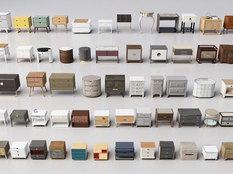 网红床头柜集合su模型