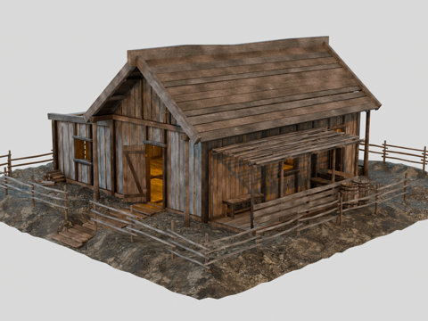 茅草屋 竹屋 木屋 树屋 部落房屋su模型