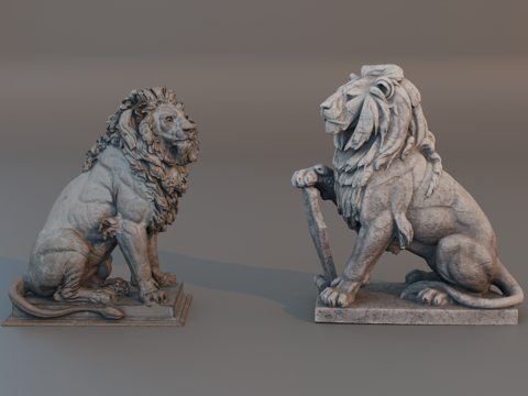 雕像 石像 欧式复古雕像 神话雕像 动物雕像su模型