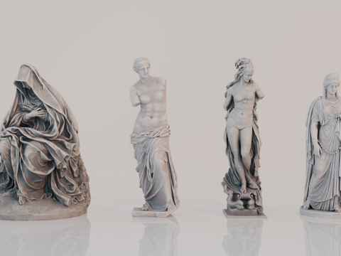 雕像 石像 欧式复古雕像 神话雕像 人物雕像su模型