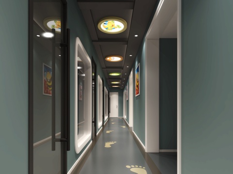  现代幼儿园 培训机构幼儿园 连锁幼儿园3d模型 