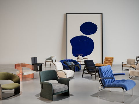  休闲椅子组合3d模型 