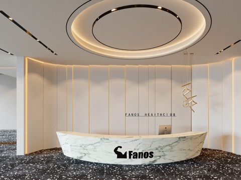 现代大堂前台su模型