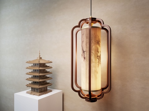 宋式吊灯 吊灯 装饰吊灯  小吊灯  艺术吊灯su模型