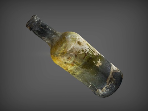  酒瓶  玻璃瓶  绿瓶子  啤酒瓶子3d模型 