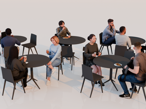 人物 多人 商务男女人物 人物组合 场景人物su模型