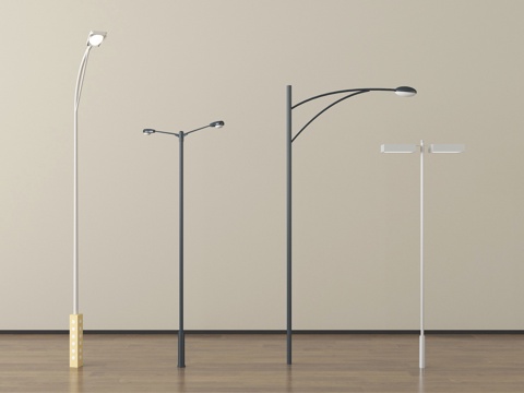 现代户外路灯 高杆灯 景观灯su模型