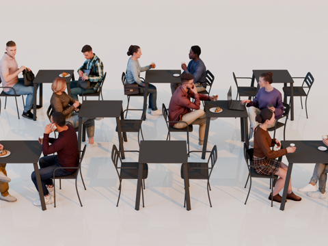 人物 多人 商务男女人物 人物组合 场景人物su模型