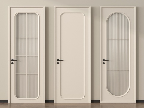 法式单开门 玻璃门卧室门 厨房门浴室门su模型