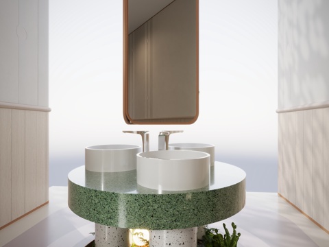 现代洗手盆台盆su模型