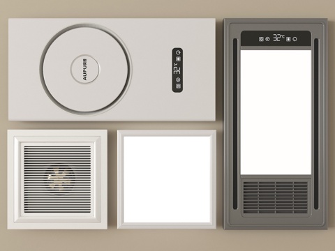 现代浴霸 集成浴霸 风暖浴霸灯 取暖器su模型