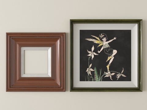 法式装饰画框 装饰挂画su模型