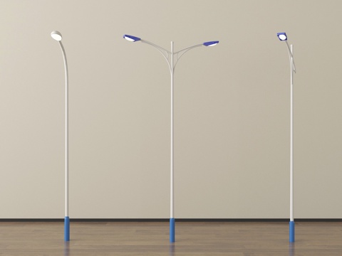 现代户外路灯 高杆灯 景观灯su模型