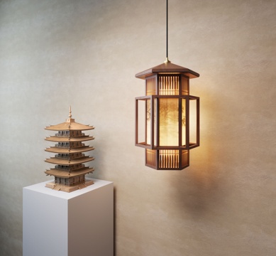 宋式吊灯 吊灯 装饰吊灯  小吊灯  艺术吊灯su模型