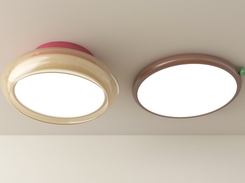 中古风吸顶灯 卧室吸顶灯su模型