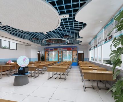  现代地理教室 教室 史地教室 星象仪 天文演示仪 数字化星球3d模型 