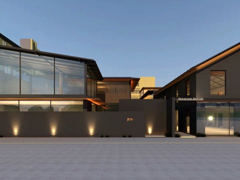  现代工装 外景 设计 景观3d模型 