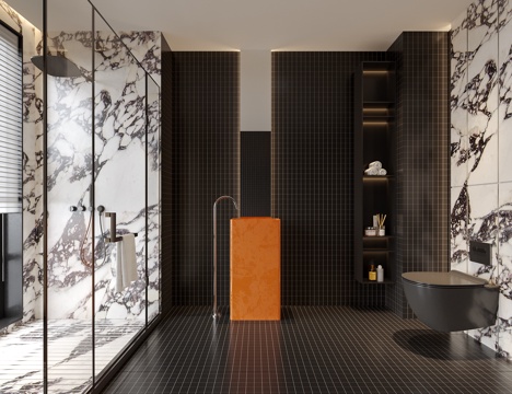  现代卫生间 别墅卫生间3d模型 