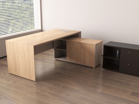  现代电脑桌 转角书桌3d模型 