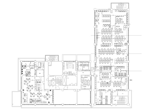 办公室平面布局图纸cad施工图