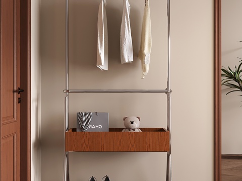 中古衣架 挂衣架 现代衣帽架 落地衣架su模型