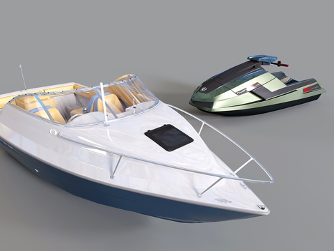 现代游艇 快艇 摩托艇su模型