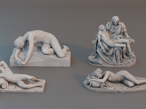 雕像 石像 欧式复古雕像 神话雕像 人物雕像su模型