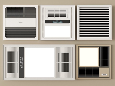 现代浴霸 集成浴霸 风暖浴霸灯 取暖器su模型