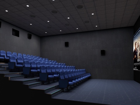  影院放映厅3d模型 