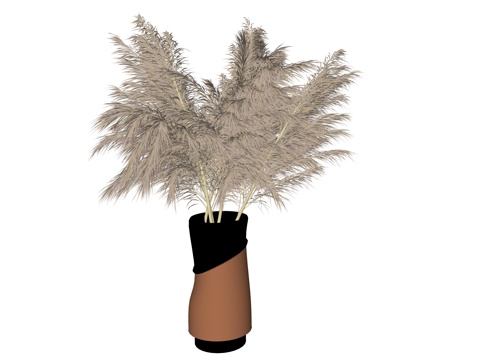 现代花瓶植物摆件su模型