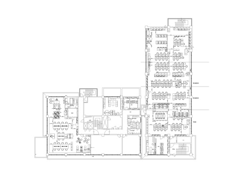 办公室平面布局图纸cad施工图