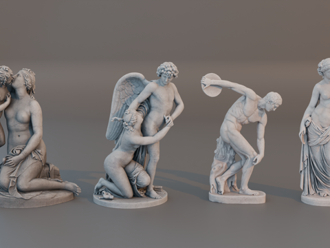 雕像 石像 欧式复古雕像 神话雕像 人物雕像su模型