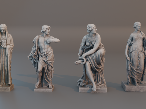 雕像 石像 欧式复古雕像 神话雕像 人物雕像su模型