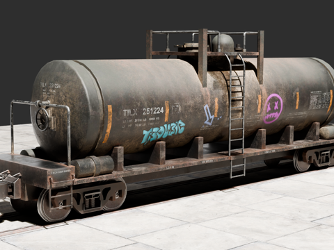 复古火车 火车车厢 火车油罐箱 轨道火车 铁路油罐车su模型