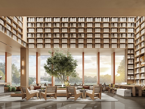 现代售楼处洽谈区 书店 书吧 咖啡区 水吧区 休息区su模型