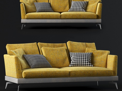  现代双人沙发 沙发 双人沙发3d模型 