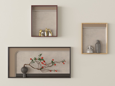  侘寂墙饰挂件 立体墙饰3d模型 