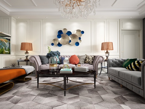  简欧客餐厅3D模型3d模型 