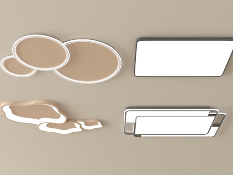 现代吸顶灯 客厅吸顶灯su模型