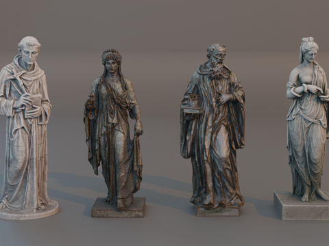 雕像 石像 欧式复古雕像 神话雕像 人物雕像su模型