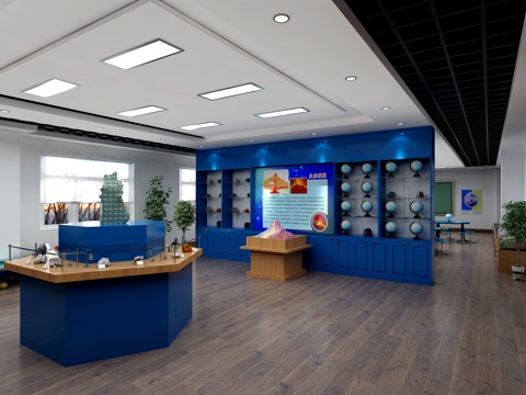 现代地理教室 八大行星模型 火山模型 教室 地理3d模型